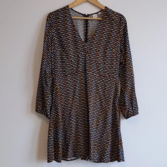 GAP Patterned Mini Dress Size 12 - Picture 2 of 10